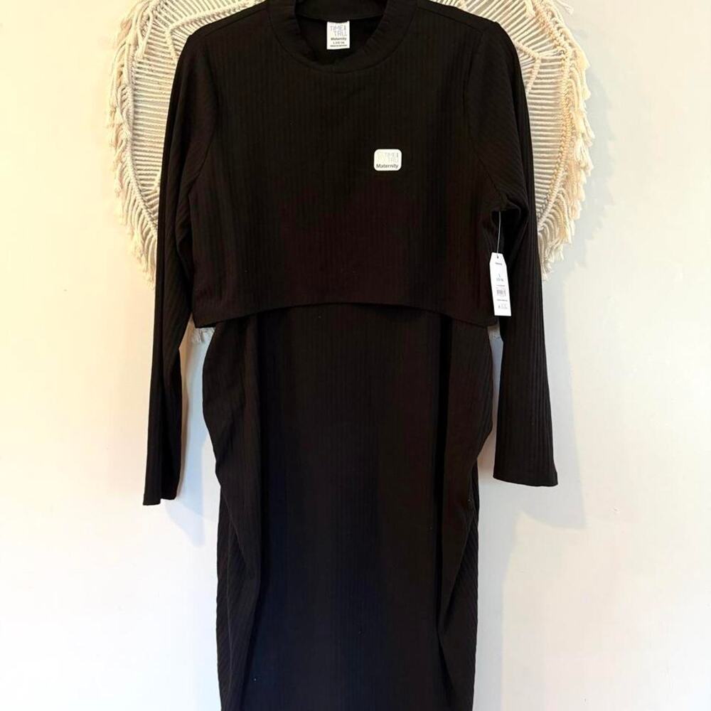 NWT Time and Tru Women's Maternity Ribbed Dress Set, 2- Piece,Large (12-14)